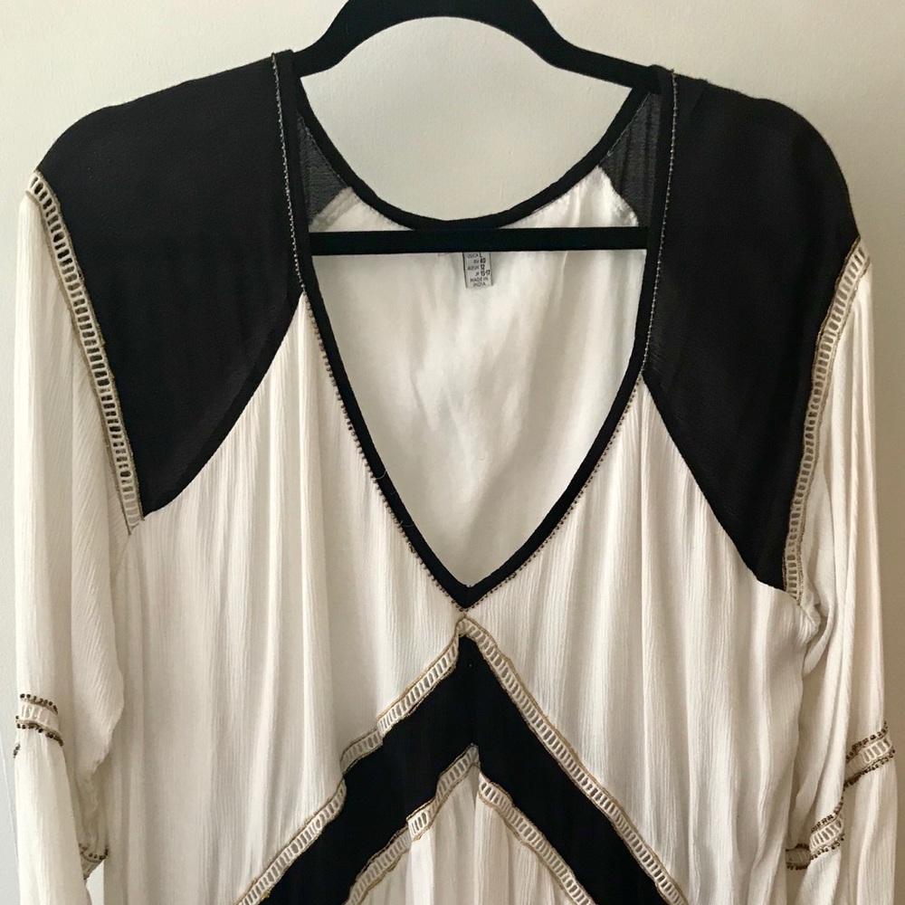 Black white & gold dress